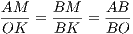 AM-- BM-- AB--
OK = BK = BO