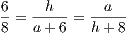 6 -h--- --a--
8 = a+ 6 = h +8