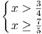 {
x > 3
47
x ≥ 5